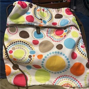 Thirty-One White and Yellow Polka Dot Backpack